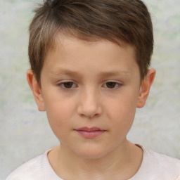 Neutral white child male with short  brown hair and brown eyes