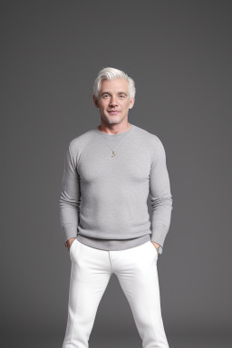 Irish 45 years male with  white hair