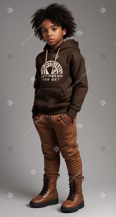 African american child male with  brown hair