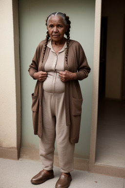 Malian elderly female with  brown hair