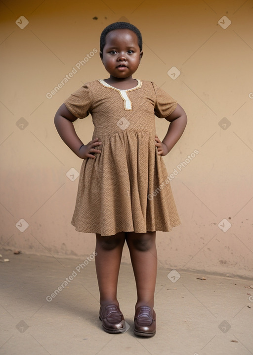 Tanzanian child girl with  brown hair