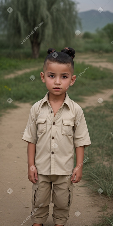 Uzbek child boy with  white hair