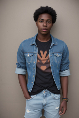 African american young adult male with  brown hair