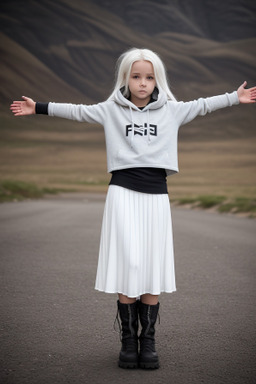 Czech child girl with  white hair