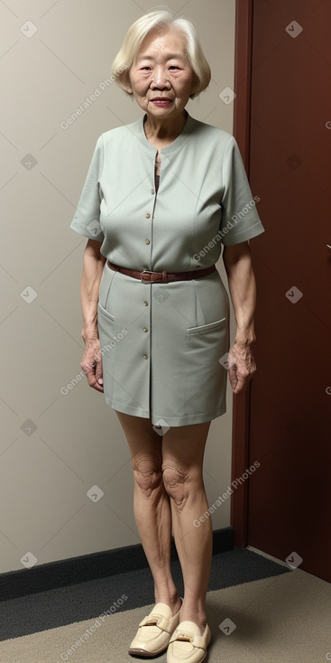 Korean elderly female with  blonde hair