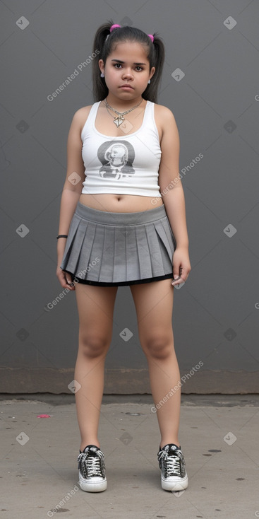 Bolivian teenager girl with  gray hair