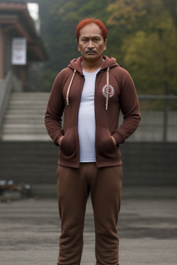 Nepalese middle-aged male with  ginger hair