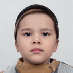 Neutral white child female with short  brown hair and brown eyes