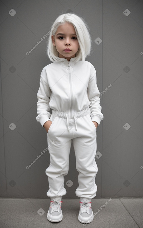 Mexican child female with  white hair