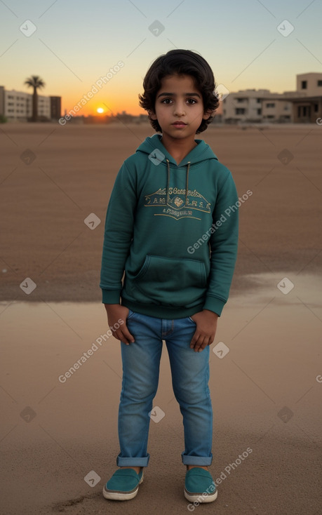 Arab child boy with  brown hair