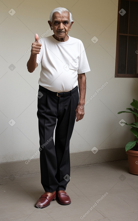 Sri lankan elderly male with  black hair