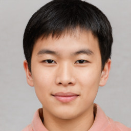 Neutral asian young-adult male with short  brown hair and brown eyes