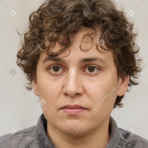 Neutral white young-adult male with medium  brown hair and brown eyes