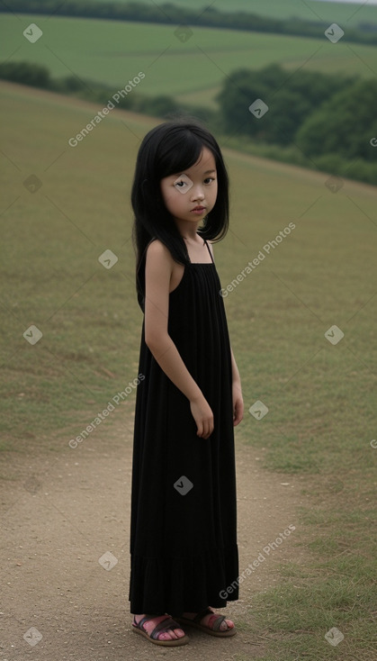 Chinese child female with  black hair