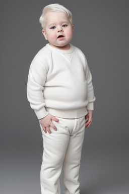 Caucasian infant boy with  white hair