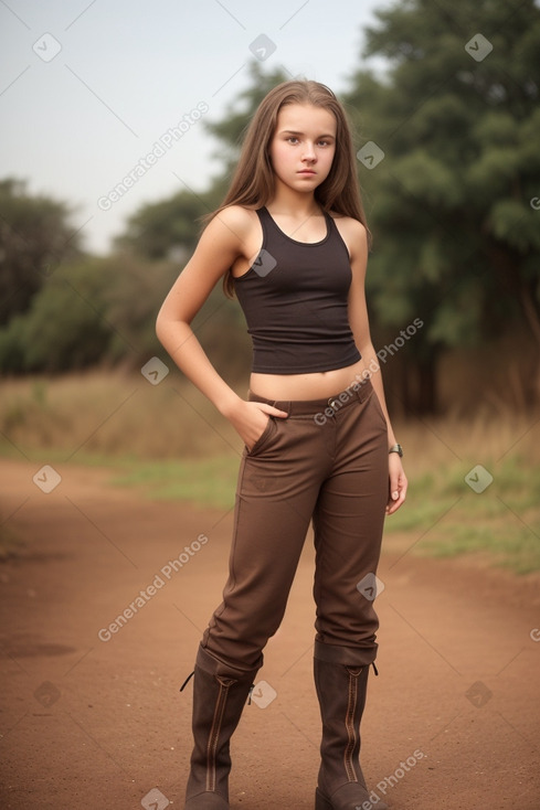 Zambian teenager girl with  brown hair