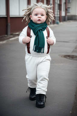 Belarusian infant boy with  white hair