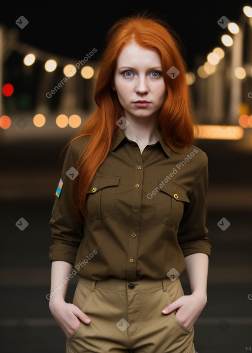 Russian adult female with  ginger hair