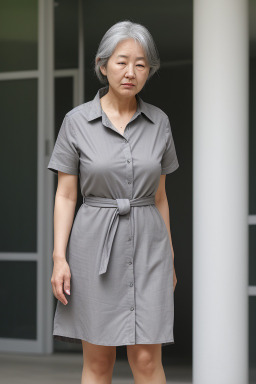 Korean adult female with  gray hair