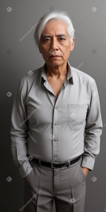 Bolivian 45 years non-binary with  gray hair