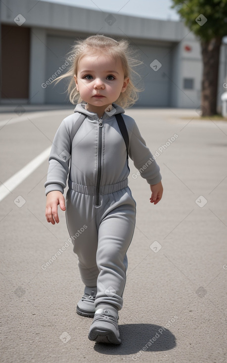 Croatian infant girl with  gray hair