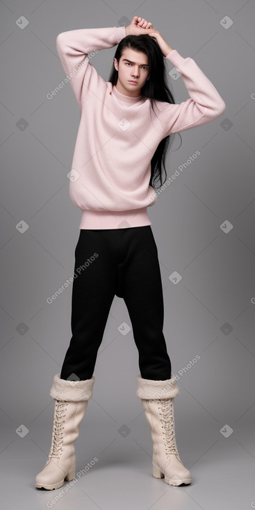 Latvian teenager boy with  black hair