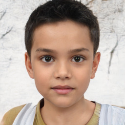 Neutral white child male with short  brown hair and brown eyes