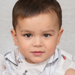 Neutral white child male with short  brown hair and brown eyes