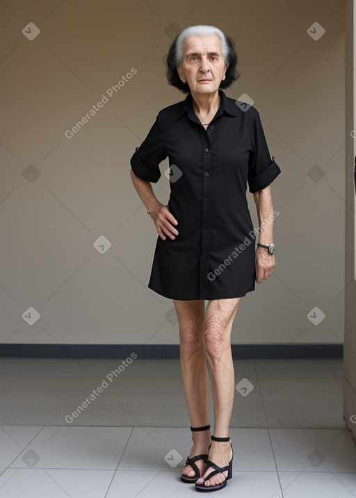 Albanian elderly female with  black hair