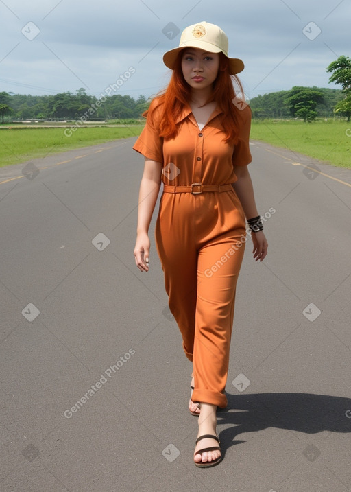 Indonesian adult female with  ginger hair