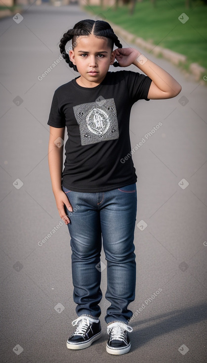 Moroccan child boy with  black hair