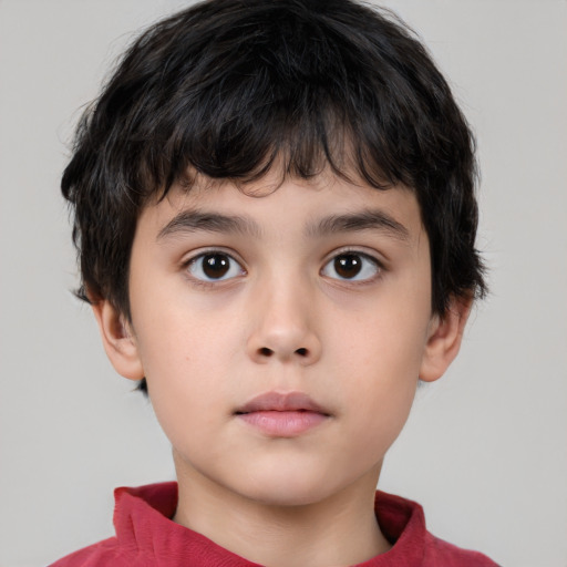 Neutral white child male with short  brown hair and brown eyes