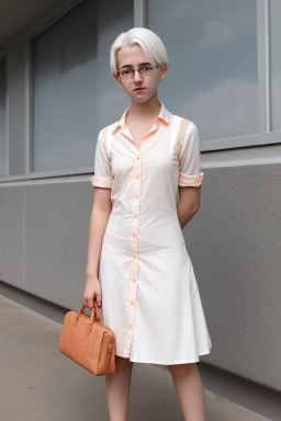 Teenager female with  white hair