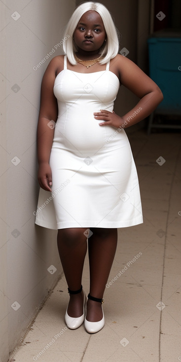 Sudanese teenager girl with  white hair