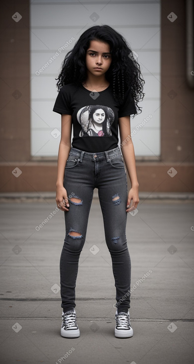 Peruvian teenager girl with  black hair