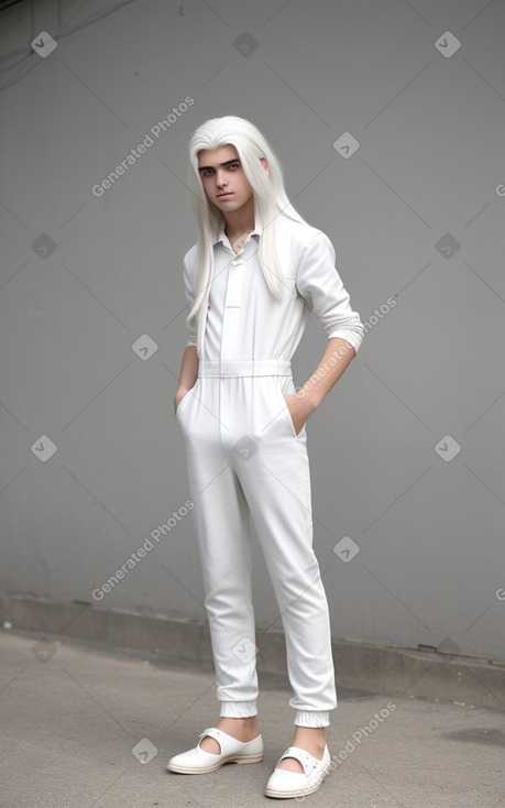 Syrian teenager boy with  white hair