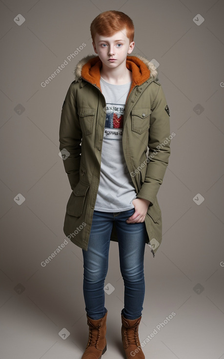 Azerbaijani teenager boy with  ginger hair