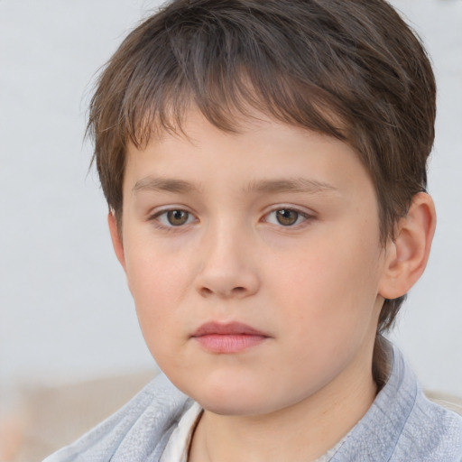 Neutral white child female with short  brown hair and brown eyes