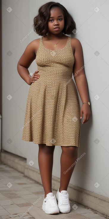 Jamaican teenager girl with  brown hair