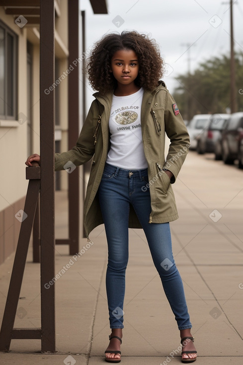 Kenyan teenager girl with  brown hair