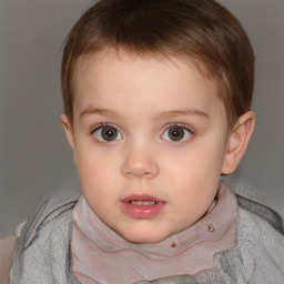 Neutral white child female with short  brown hair and brown eyes