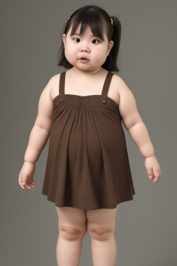 Taiwanese infant girl with  brown hair