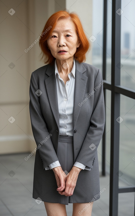 Chinese elderly female with  ginger hair