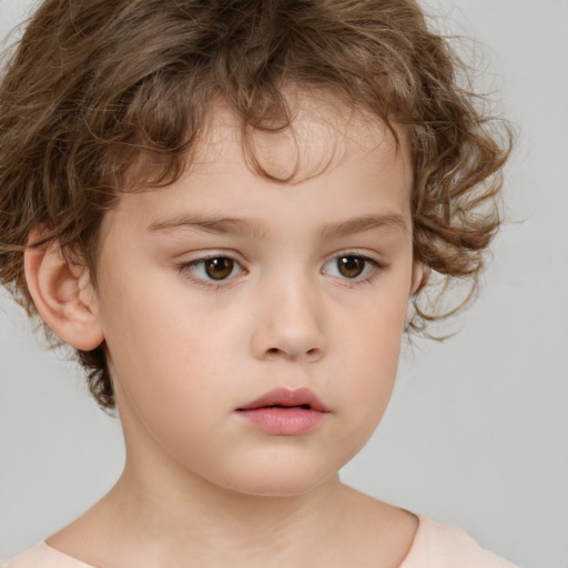 Neutral white child male with medium  brown hair and brown eyes