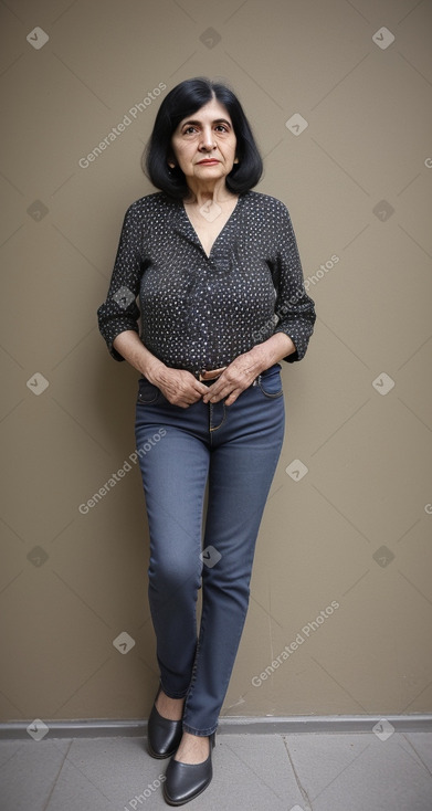 Iranian elderly female with  black hair