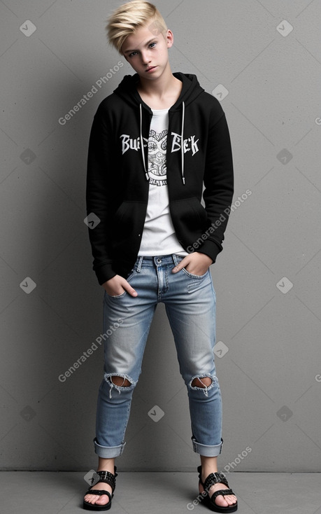 Swiss teenager boy with  blonde hair