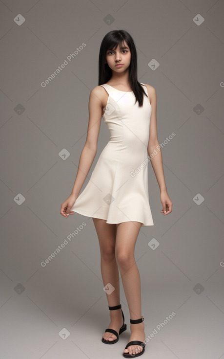 Teenager female with  black hair