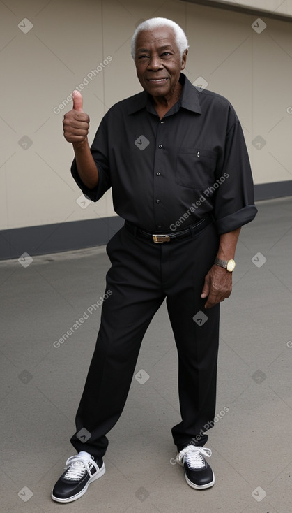 African american elderly male with  black hair