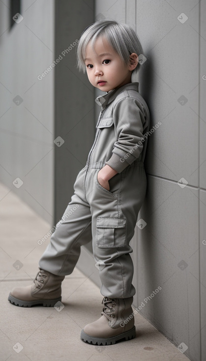 Korean infant boy with  gray hair