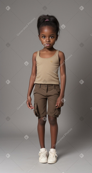 African american child female with  brown hair